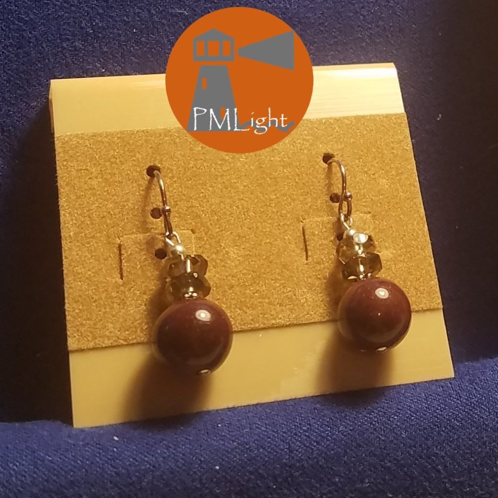 Dangle Earrings Mookaite Jasper Smoky Quartz Sterling Silver
